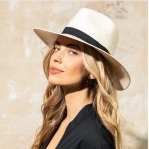 Mott 50 Penelope Wide Brim Toyo Fedora Hat UPF 50+